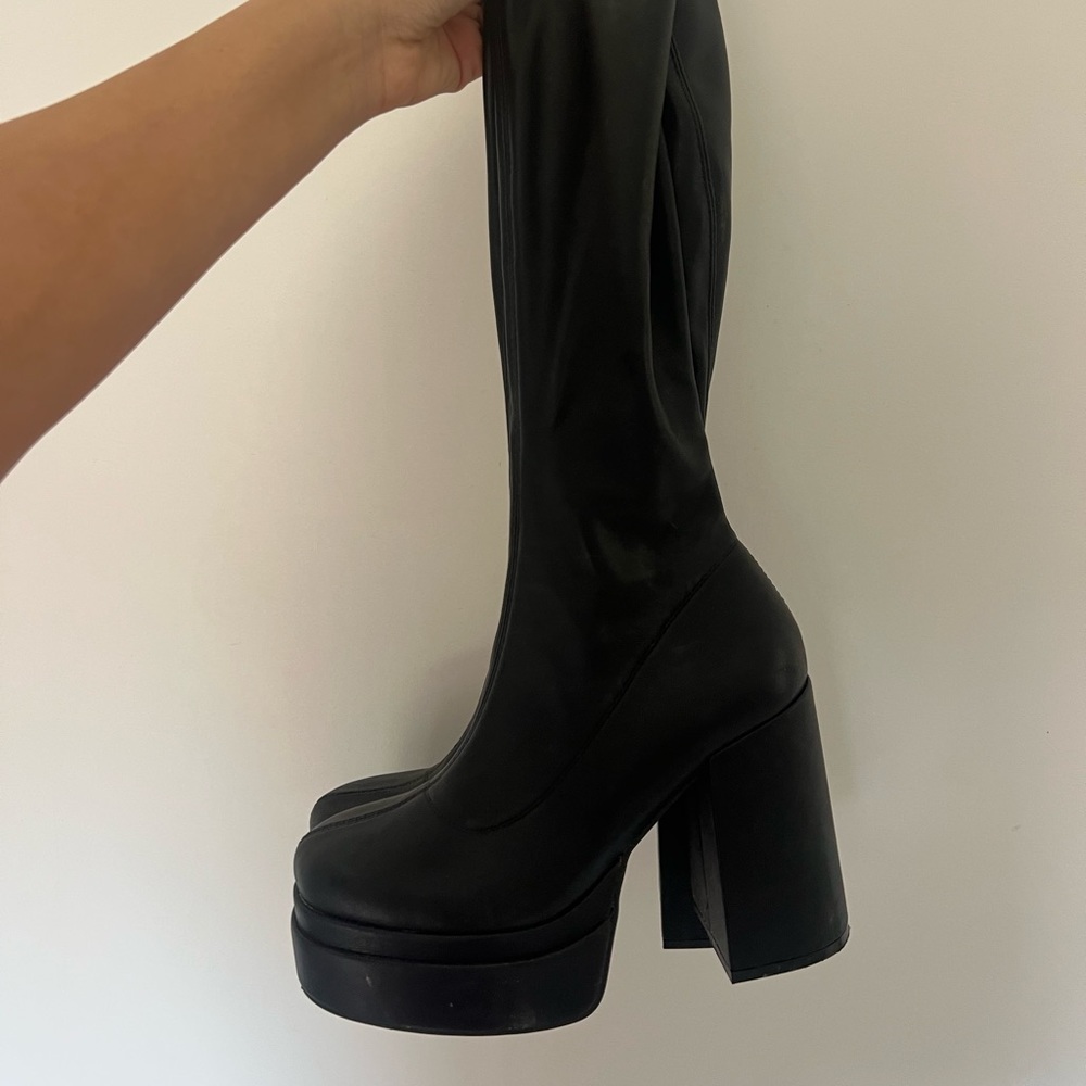 platform madden girl black boots